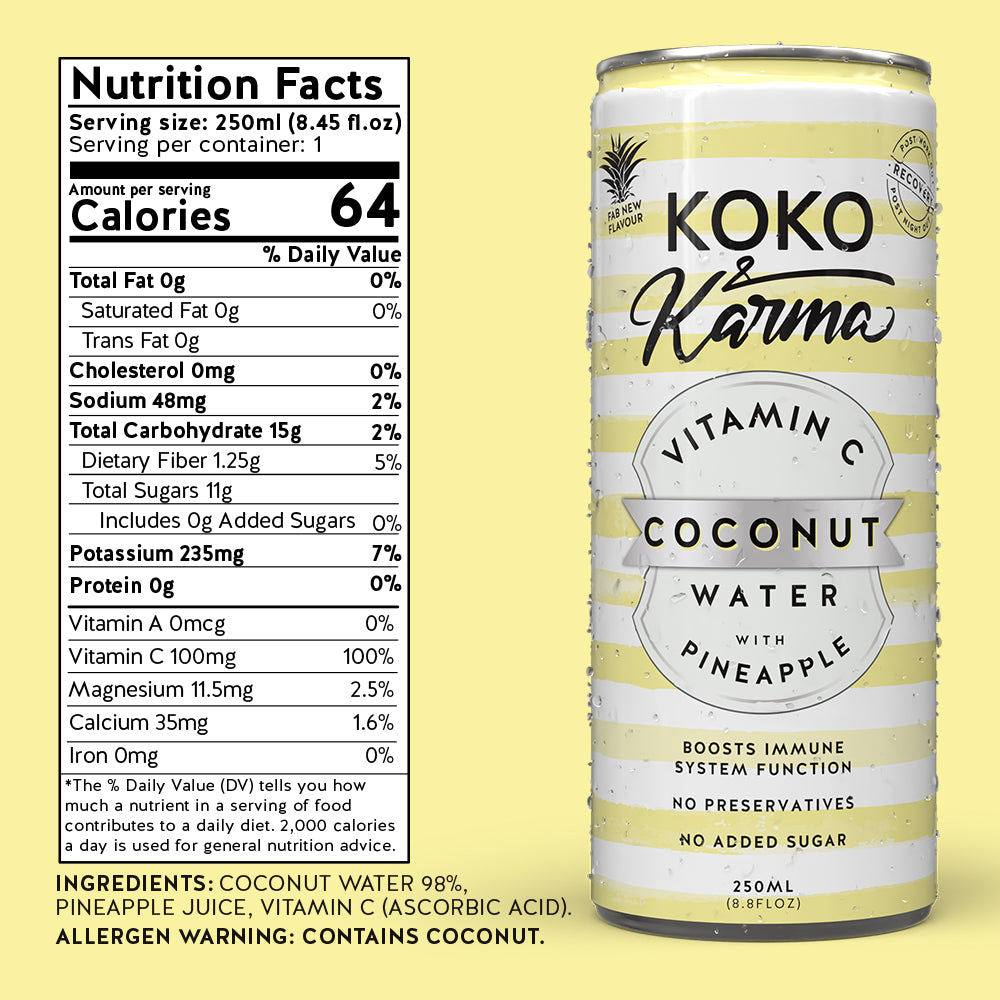 Coconut water with added Vitamin C & Pineapple