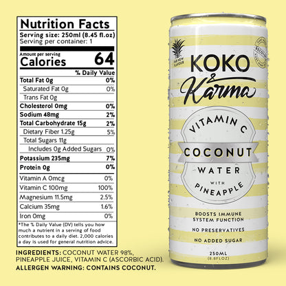 Coconut water with added Vitamin C & Pineapple