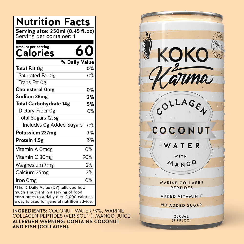 Coconut water with Marine Collagen & Mango